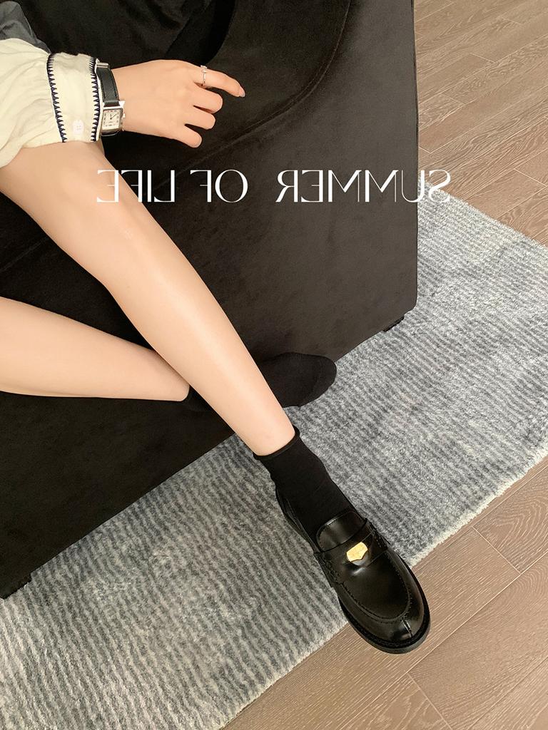 Fashion Womens Derby Shoes Black Flats British Style Casual Female Sneakers Ladies' Footwear Shallow Mouth Loafers With Fur Soft 2025