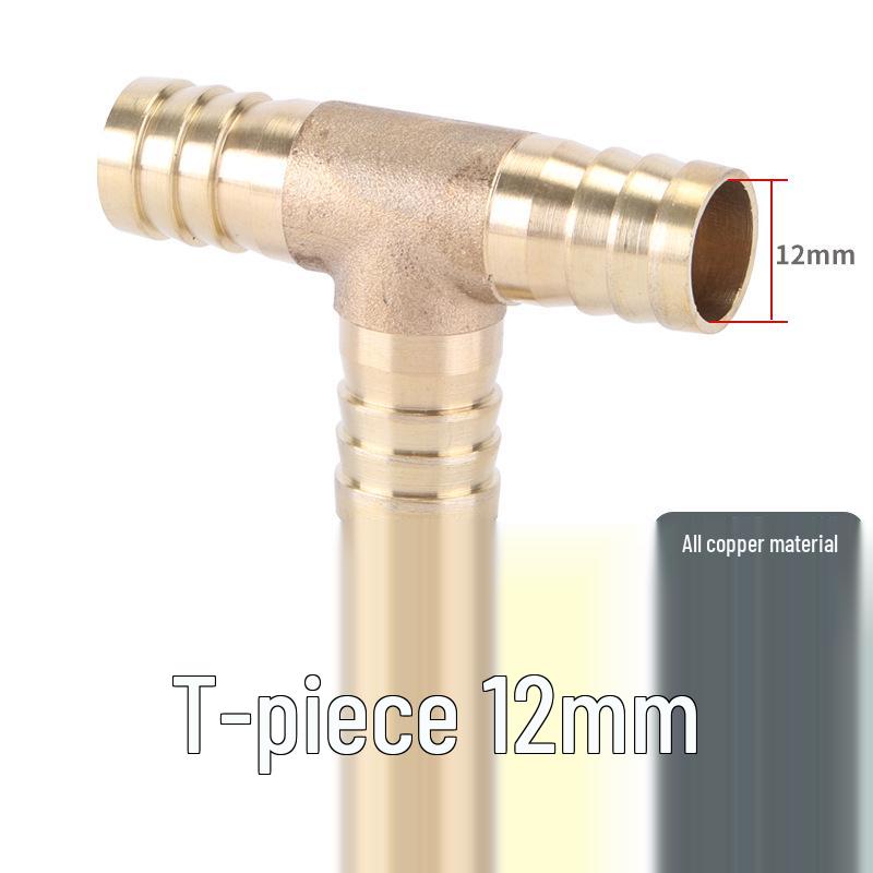 Brass Green Head Pagoda Straight-Through 2-Way or 4-Way Tee Fitting, Compatible with 6-16mm Tubing