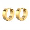 New in Trendy Minimalist Stainless Steel Hoops Ear Piercings Earrings Round for Men Woman Waterproof Vintage Jewelry Decoration
