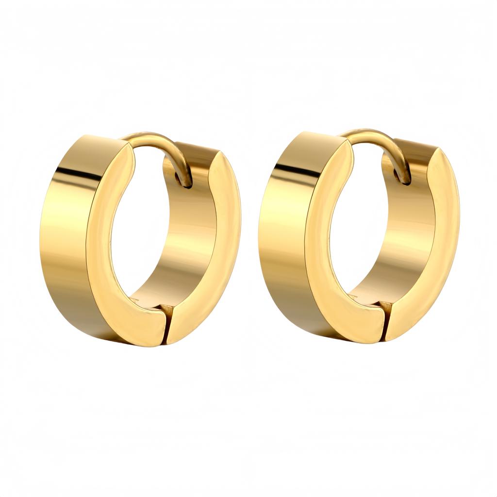 New in Trendy Minimalist Stainless Steel Hoops Ear Piercings Earrings Round for Men Woman Waterproof Vintage Jewelry Decoration