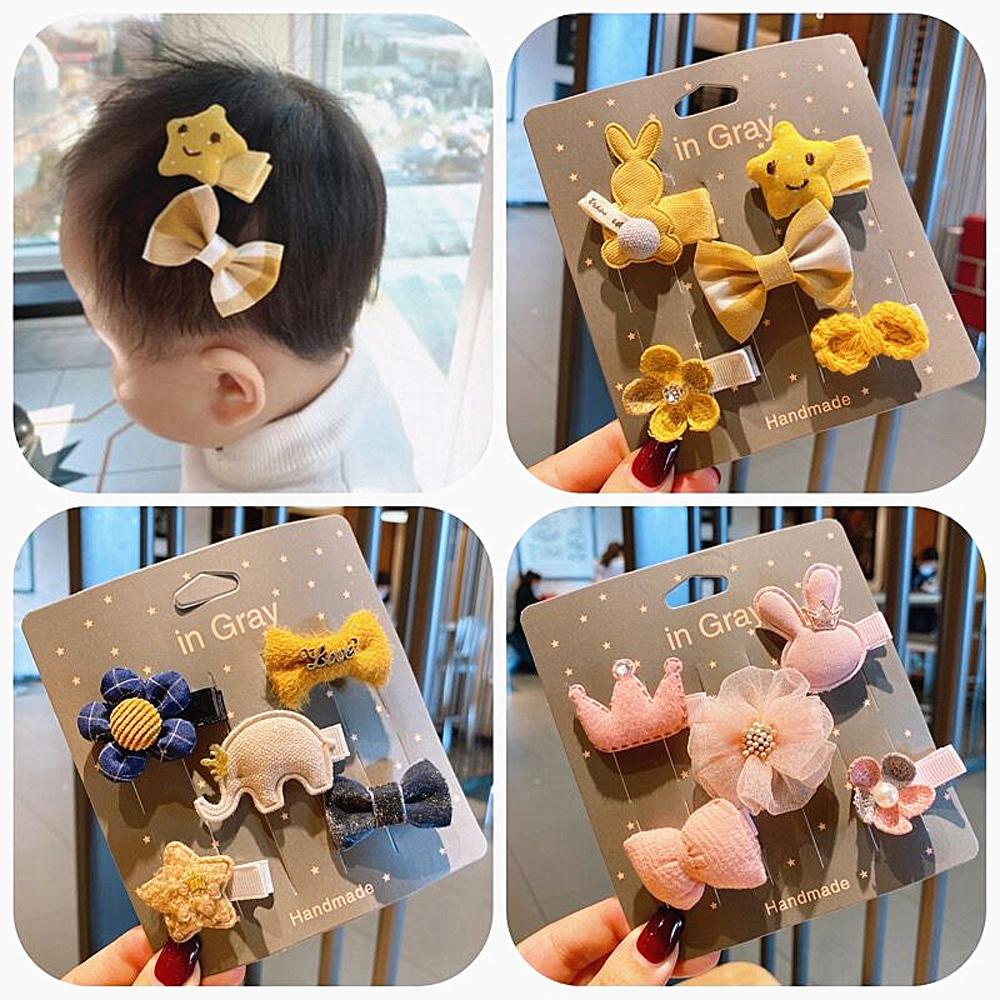 

5pcs Cute Flower Cartoon Bow Clips Barrettes Hairpins Baby Headwear