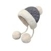 Solid Color Winter Hat for Women Keep Warm Plush Pullover Hat Simple Women Ear Protection Cap  Girl