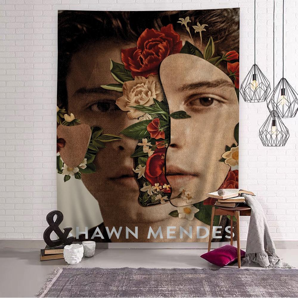 SShawn Mendes Popular Singer  Hanging Bohemian Tapestry Japanese Wall Tapestry Anime Kawaii Room Decor