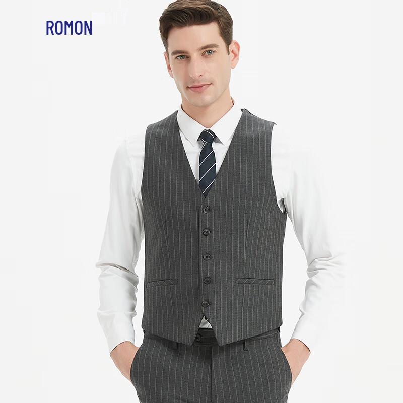Romon Men's Slim Fit Striped Suit Vest