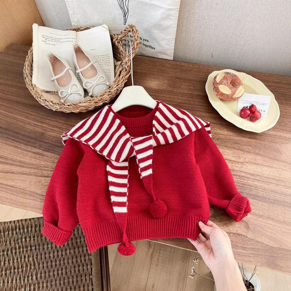 Girls sweater 2026 spring new children's Korean version pullover knitted sweater shawl two-piece set girls foreign style Korean version