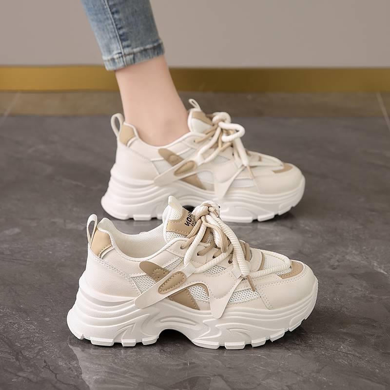 Running shoes breathable annual feet Putian new soft sole spring and summer new sports dad shoes female feeling small size fashion shoes