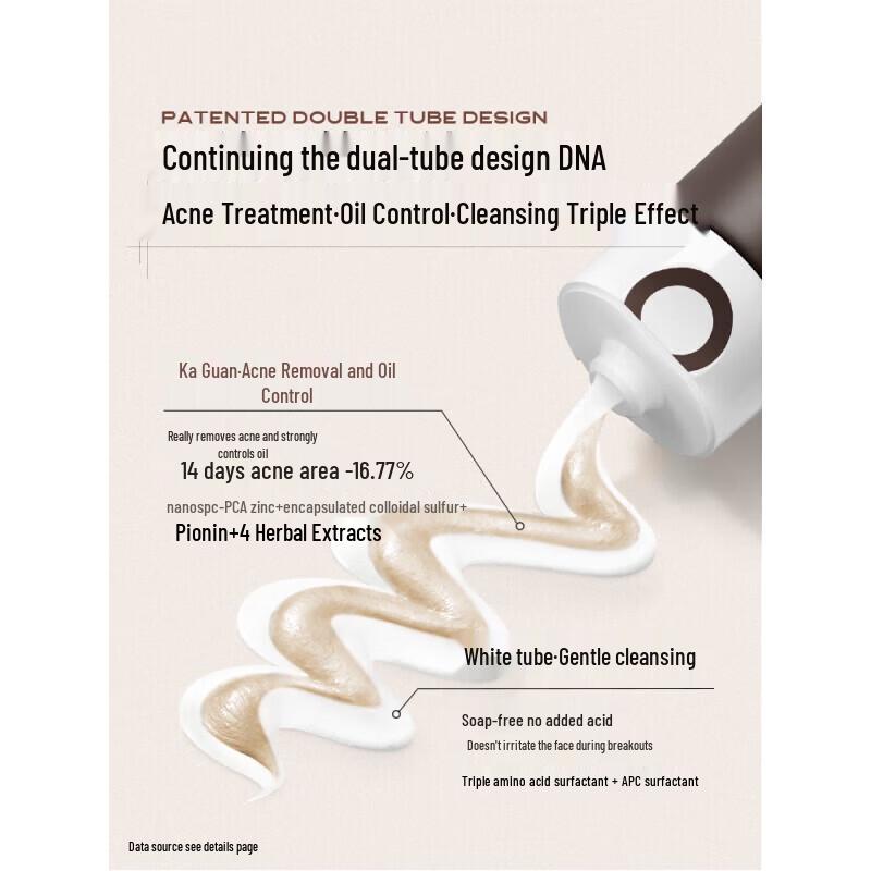 C-ka Dual-Tube Anti-Acne & Oil Control Facial Cleanser