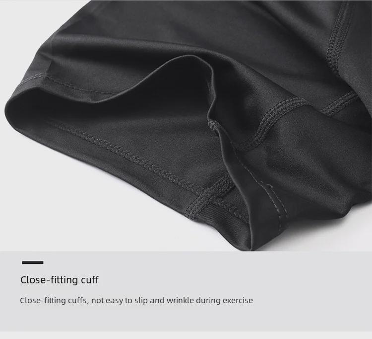 Herre Høy Krage Hurtigtørkende Tights Kort Ermet Sports Treningsdrakt