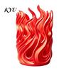 Stationery Organizer for Students Flame Shape Pen Holder, 3D Printed Hollow Pencil Cup, Cool Gaming Desk Accessories Decorative Desktop Makeup Brush,
