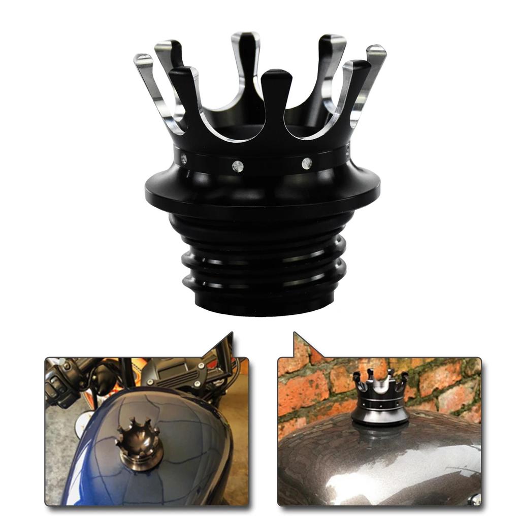 Motorcycle Vented Gas Cap Fuel Tank Right-hand Thread Crown Style Oil Cap Fuel Gas Tank For Harley Sportster Dyna Touring Softai