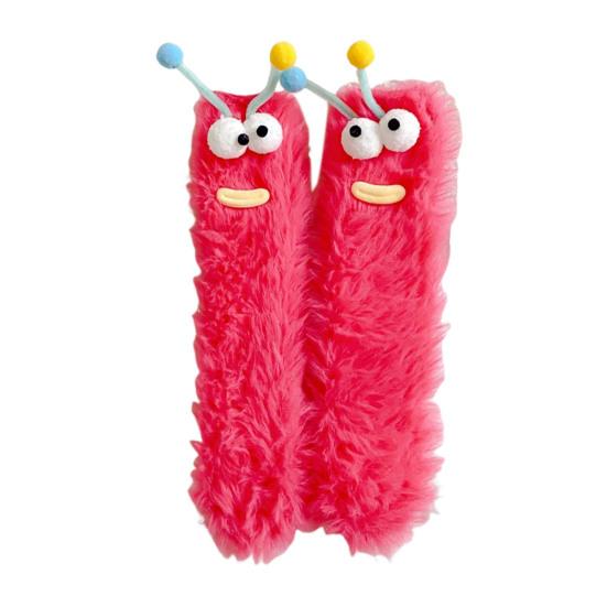 Fuzzy Silly Socks Funny Fluffy Cartoon Socks with Eyes Cute Winter Sleeping Socks for Women Girls Boys Men Indoor Lounging