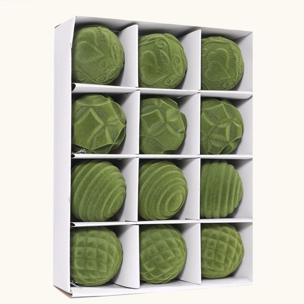 12pcs Christmas Tree Velvet Ball Ornaments Colorful Holidays Decoration Hanging Ornaments Simple Creative Pendant Decorations