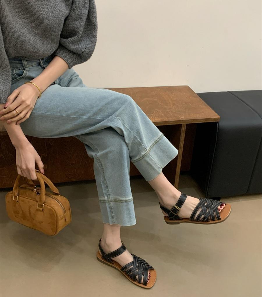 

2025 Умные кожаные сандалии Черный Серый Коричневый Лимонно-желтый 35-40 35