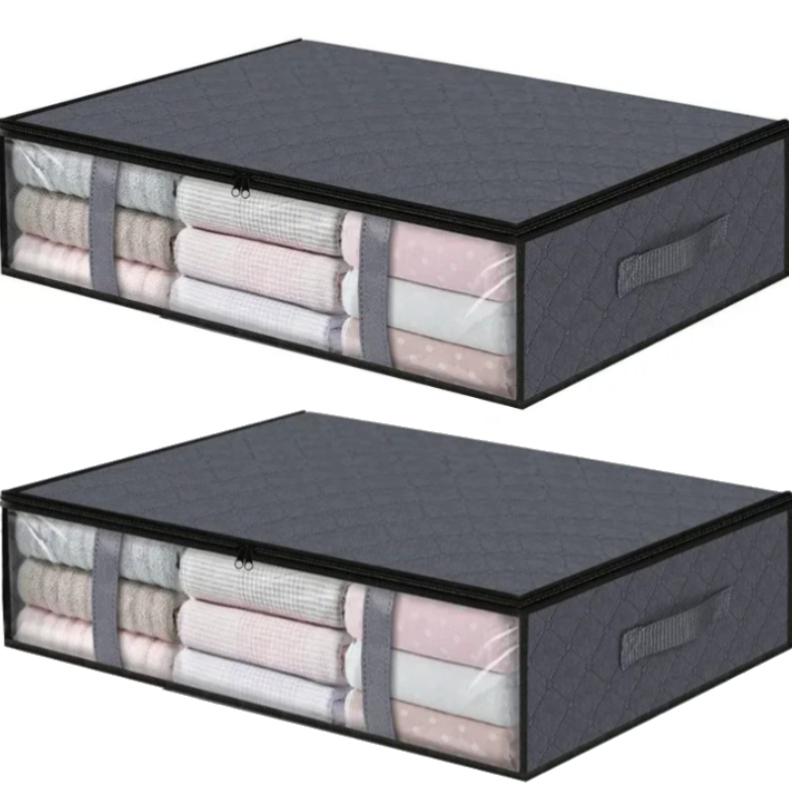 Under Bed Storage Bag For Portable Foldable Quilt Bags Wardrobe Clothes Organizer Storage Box Dustproof Organizer Large Capacity