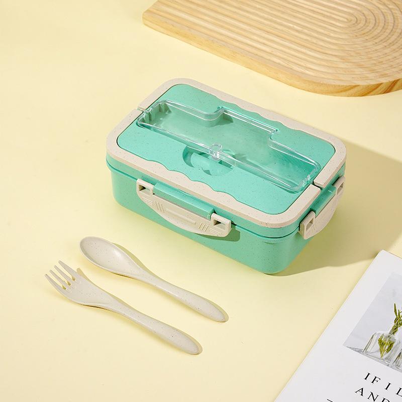 Wheat Straw Insulated Microwave-Safe Bento Lunch Box for Office & Students