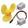 Mini Dc Motor Set With Yellow 3 Blade Fan High Speed Low Noise Perfect For Diy Science Projects