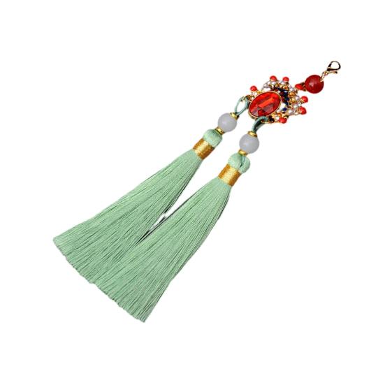 Tassel Pendant Facial Makeup Opera Car Decoration Hanging Accessories with Imitation Pearls Decor Hanfu Decoration