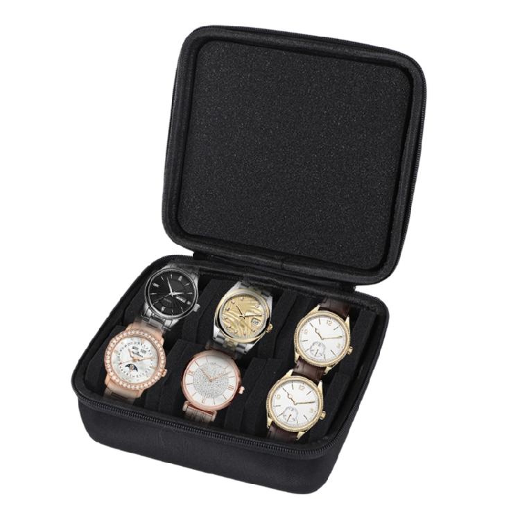 6 Slot Jewelry Watch Travel Case Organizers Coin Bag Wristwatch Box Waterproof Portable Storage Box Shockproof Pouches