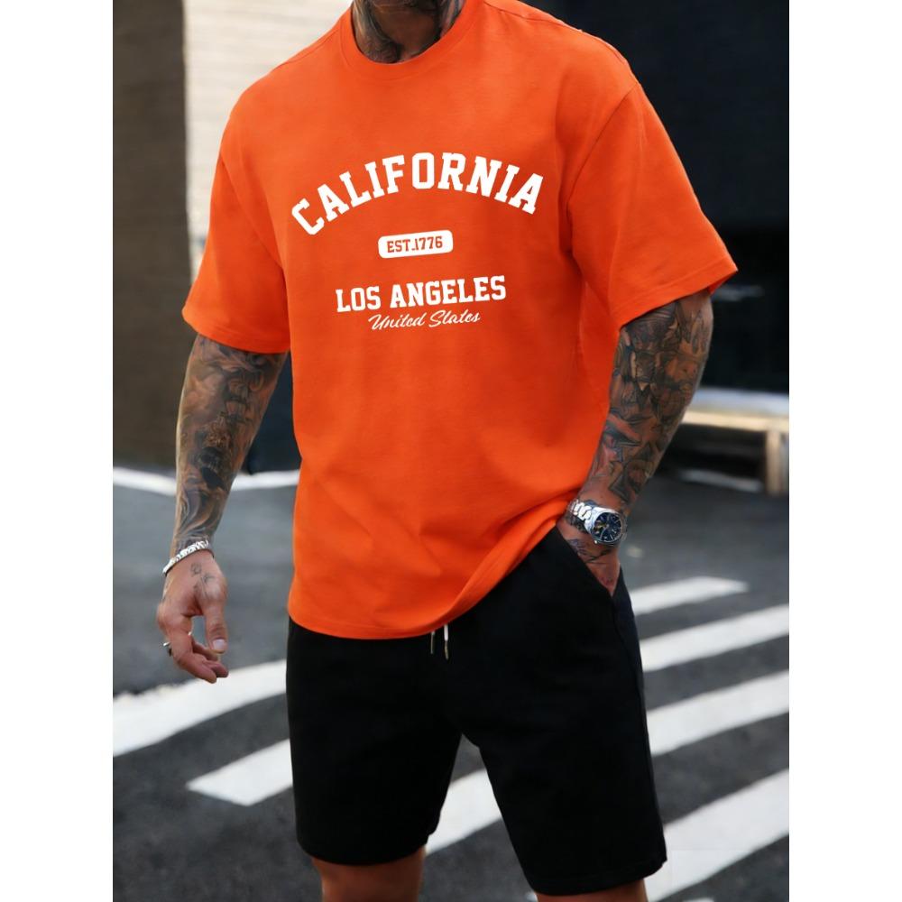California Los Angeles Est 1776 Men T Shirts Retro Fashion Soft Short Sleeve Summer Comfortable T-Shirt Unisex Loose Top