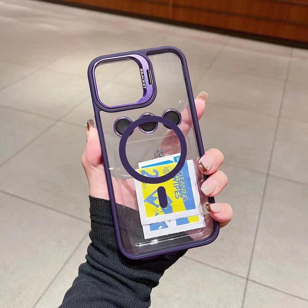 Luxury Magnetic Shockproof Phone Case For iPhone 15 14 13 12 11 16 Pro Max For Magsafe Fundas Stand Glass Lens Protector Cover