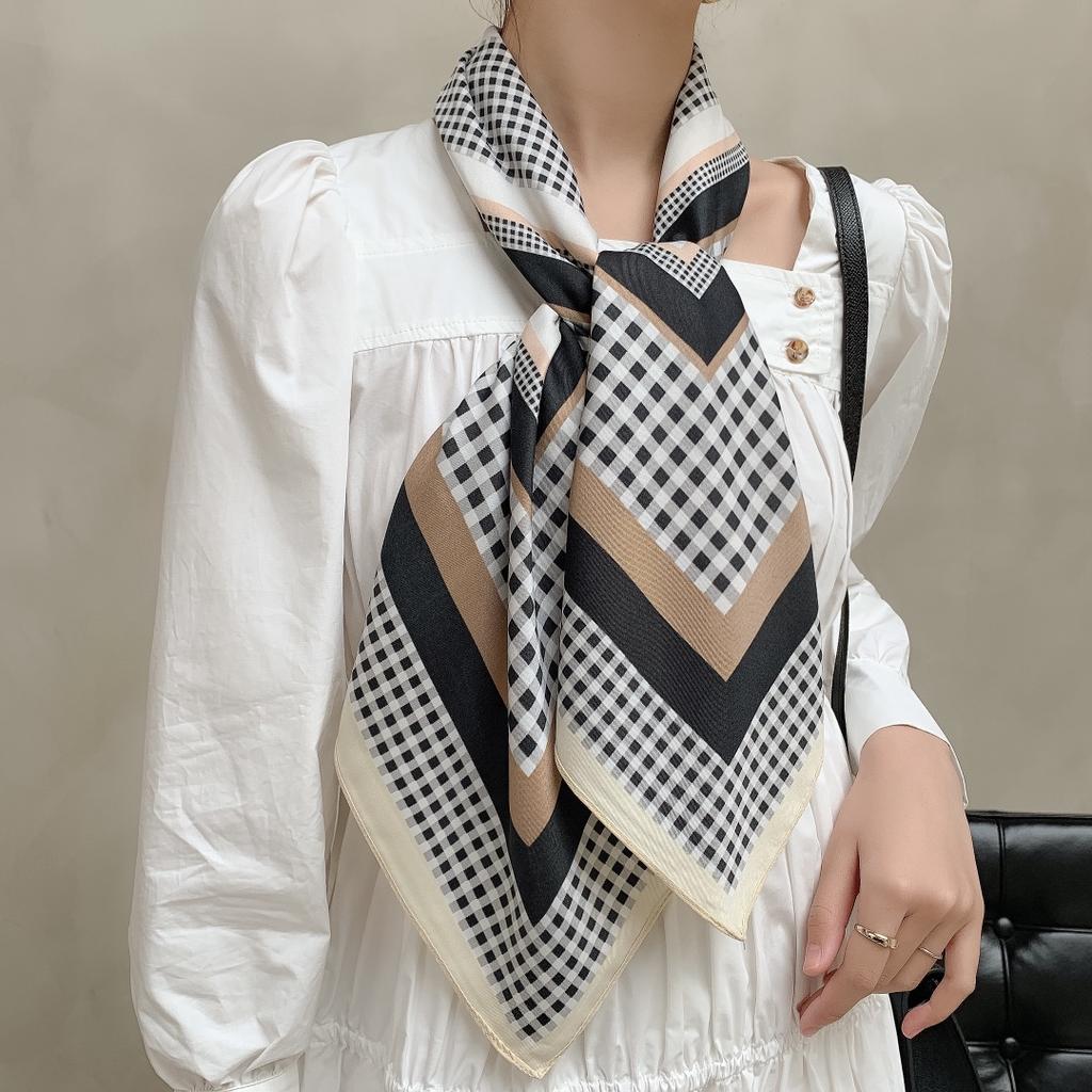 Spring Scarf Women's Luxury Design Polyester Material Smooth Scarf Soft Shawl Beach 90x90cm