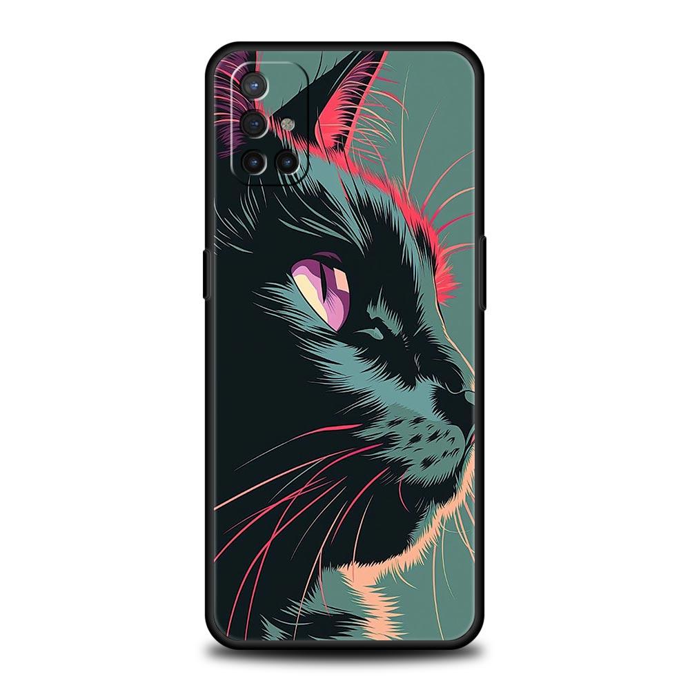 Cute Cartoon Cat Phone Case For OnePlus 13 12 11 10 9 8 7T Pro 13R 12R 10R 9RT 8T Nord N200 N30 2T CE 2 3 5G Lite Soft Cover