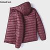 Men's Hooded Solid Color Lightweight Jacket for Autumn and Winter, Ultra-Thin, Large Size, Short, Trendy Style for All Ages.