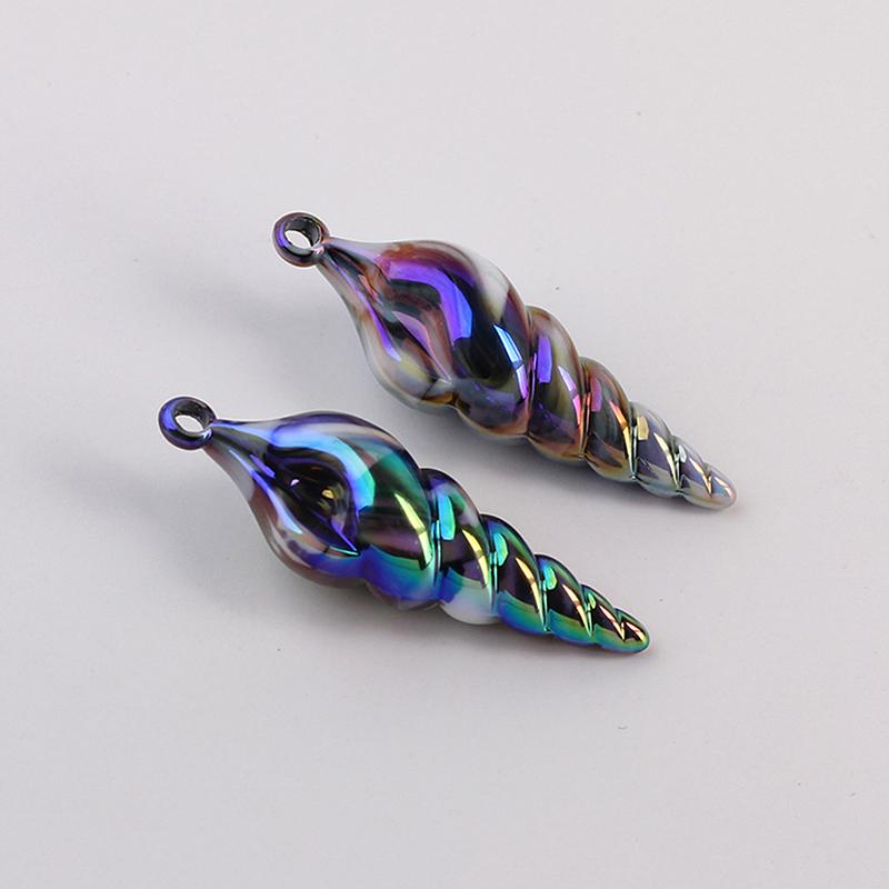

Ocean Fantasy Mermaid Conch Necklace Pendant Blue for Cosplay Game Costume Jewelry Women Girls Accessory