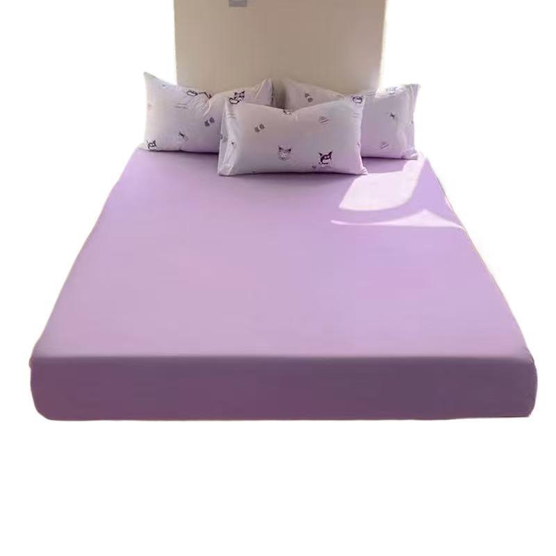 Soft Fitted Sheet Cover Mattress 1.5m Bed Pure Color Microfiber Flannel Protector Dustproof