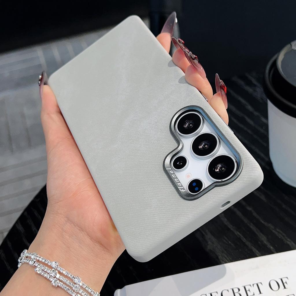 Luxury For MagSafe Fiber Leather Case For Samsung Galaxy S26 S25 Ultra S24Plus S23Ultra Invisible Magnetic Wireless Charge Cover