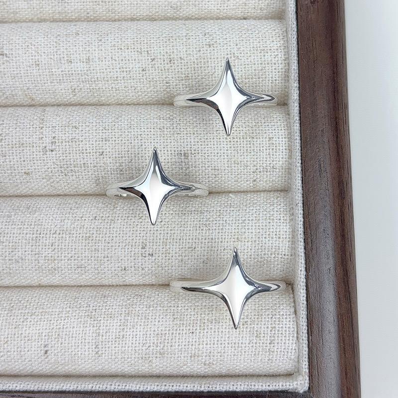 Rings For Women Geometric Fine Jewelry Finger Adjustable Simple Star Ring For Party Birthday Gift