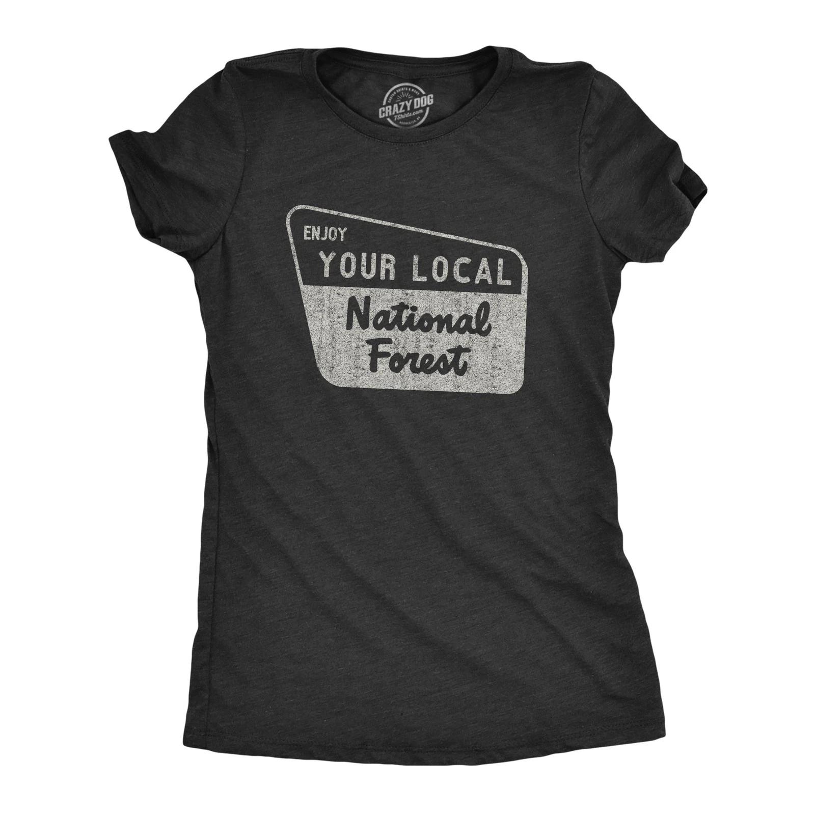 Womens Enjoy Your National Forest Funny Outdoor Vintage Camping Mountains T XS