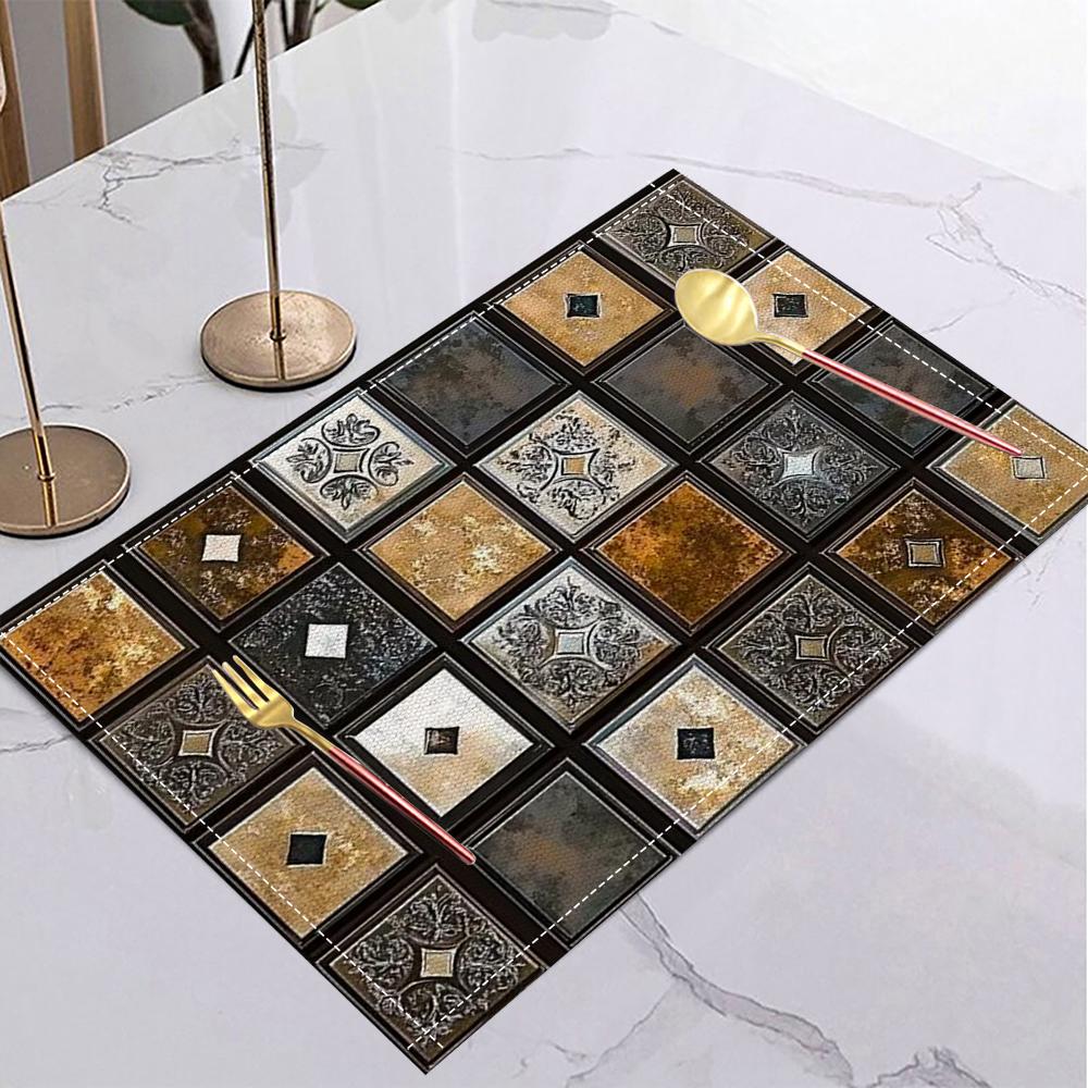 Elegant Geometric Striped Placemat Kitchen Dining Room Dining Table Anti-scalding Heat Insulation Mat