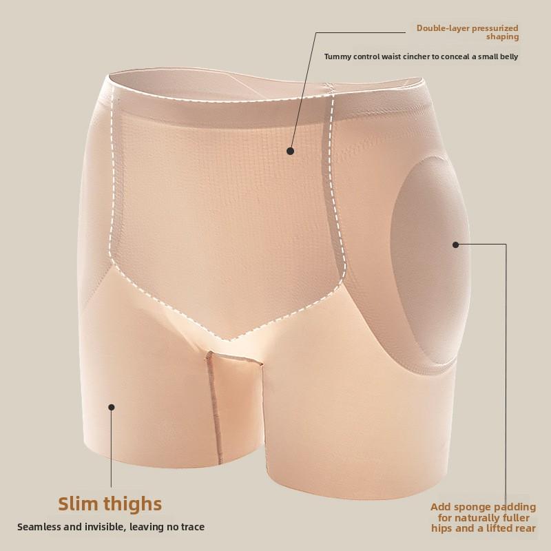 Female Spring and Autumn Full Hip False Hip Width Pad False Hip Width Fixed Pad High Waist Belly Flat Angle Underwear