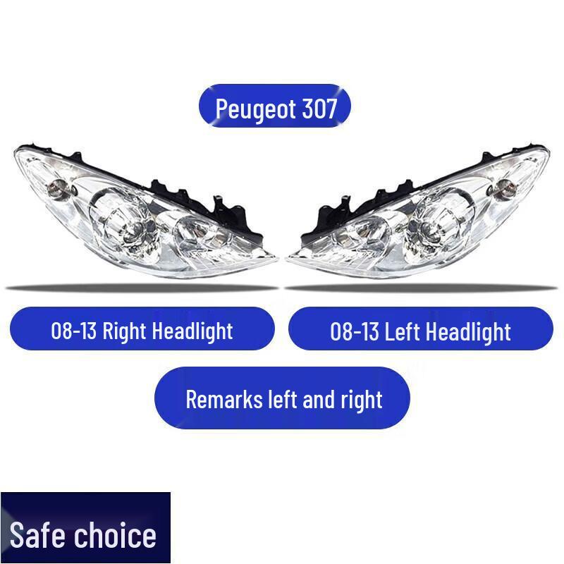 

Headlight Cover Shell for Peugeot 308/307: Fits New & Old Models, Low Beam Front Lighting Passenger s Side - Right, Single Pack