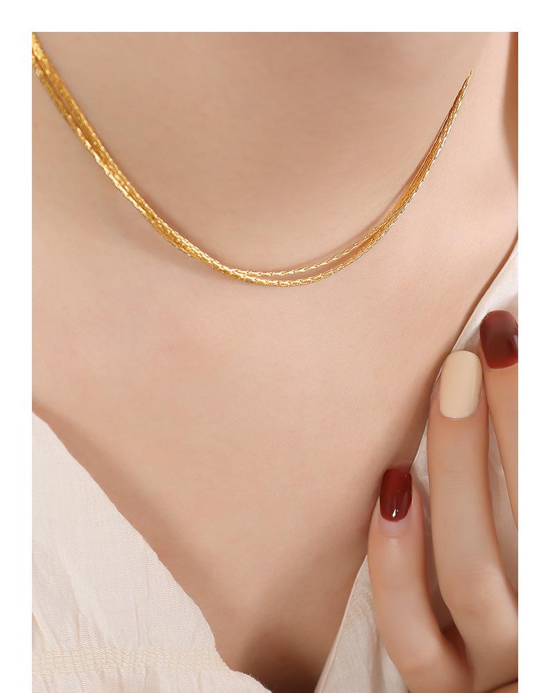 Gold-Plated Double Layer Clavicle Necklace - Fade-Resistant, Personalized Design