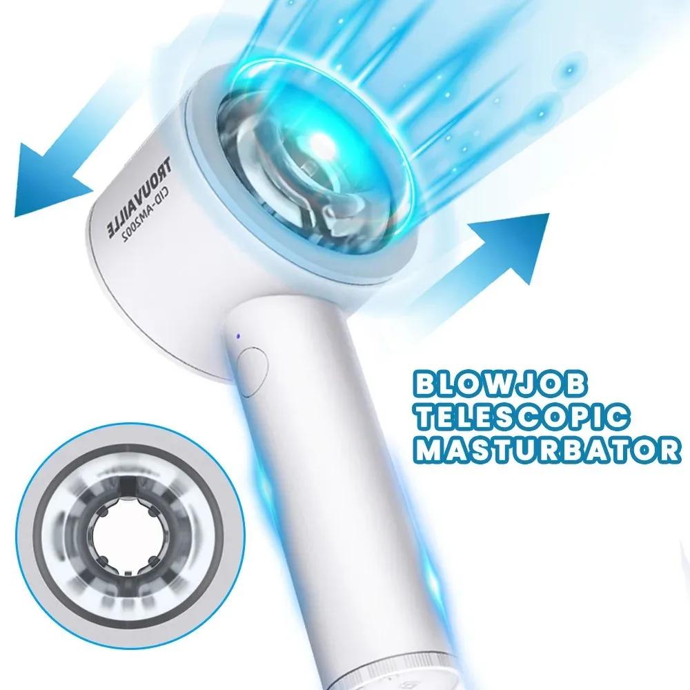 Male Penis Delay Training Vibrator Realistic Vaginal Massage Vibrador Smart Electric Telescopic Masturbator Male Adult Sex Toys