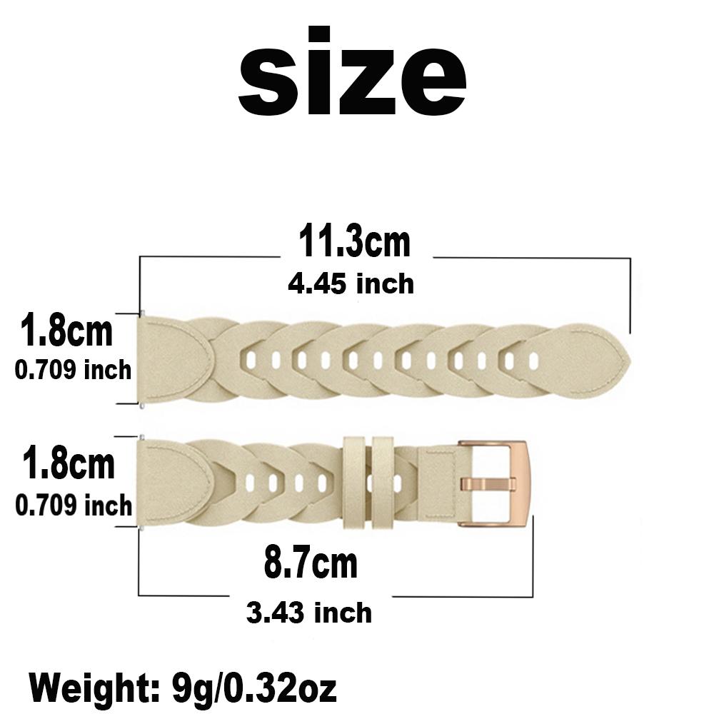 18MM Elegant Style Wristband For Garmin Watch Venu 2S 3S Smartwatch Accessories For Huawei Watch GT 6 5 4 41mm PU Leather Strap