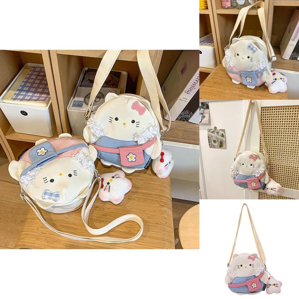 Trendy Small Crossbody Bag For Children Made Of Durable Nylon With Simple Solid Pattern For School And Play