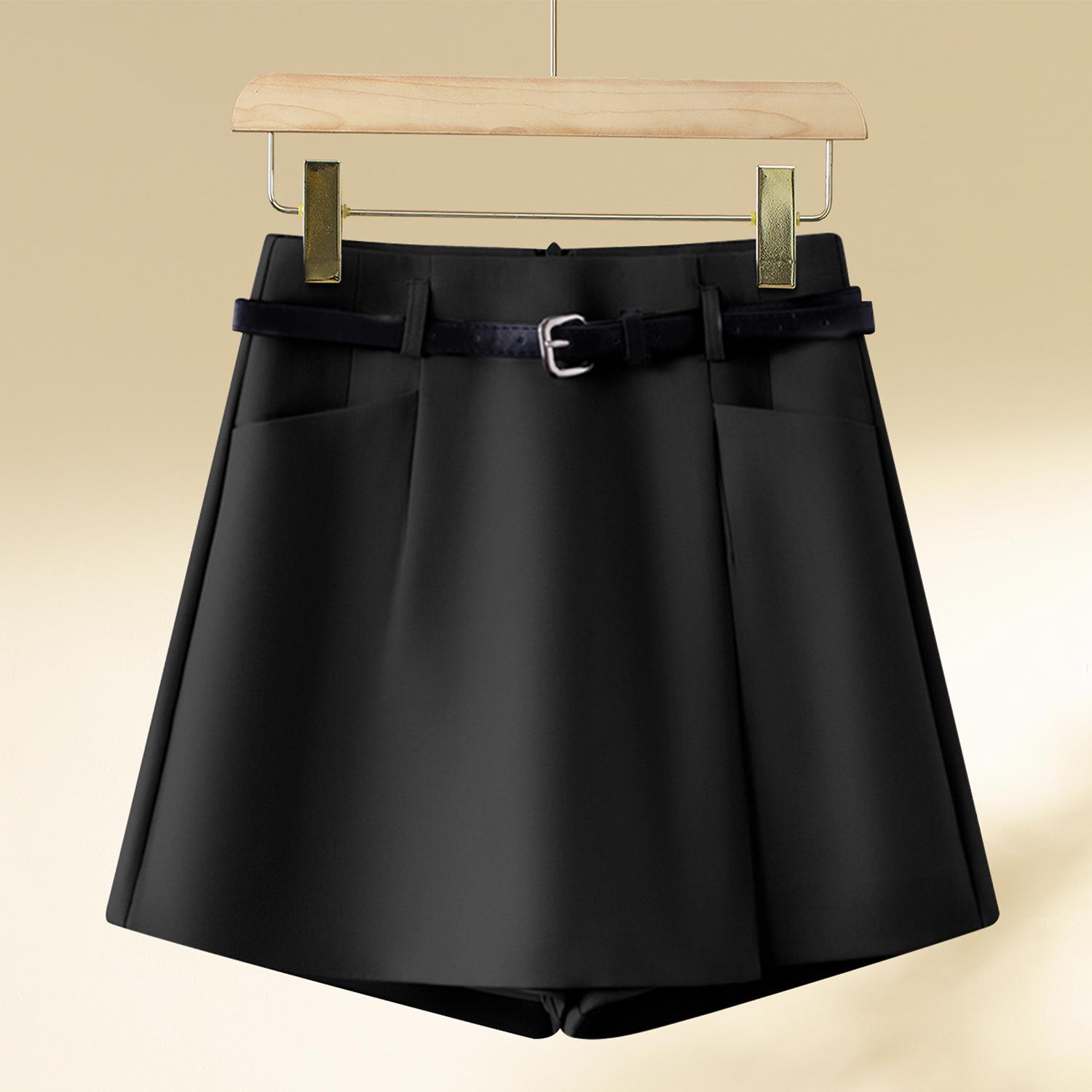 

2025 Spring Fashion Petite High-Waist A-line Midi Skirt and Slimming Wide-Leg Pants 31 (for 135-145 jin) чёрный