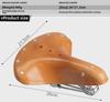 Retro Cowhide Leather Bicycle Seat: Comfortable Mountain Bike Saddle