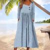 2023 Autumn Casual Loose Striped Long Sleeve Dress