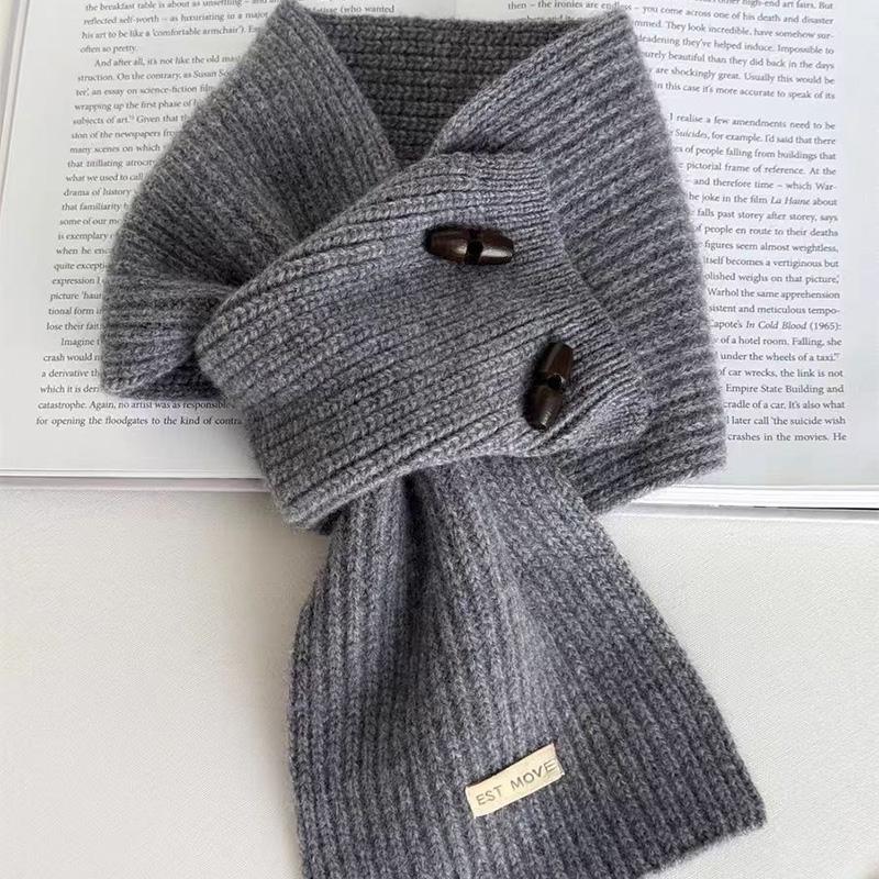 1Pc Knit Multi-functional Neck Brace Winter Button Korean Version Yarn False Collar Scarf