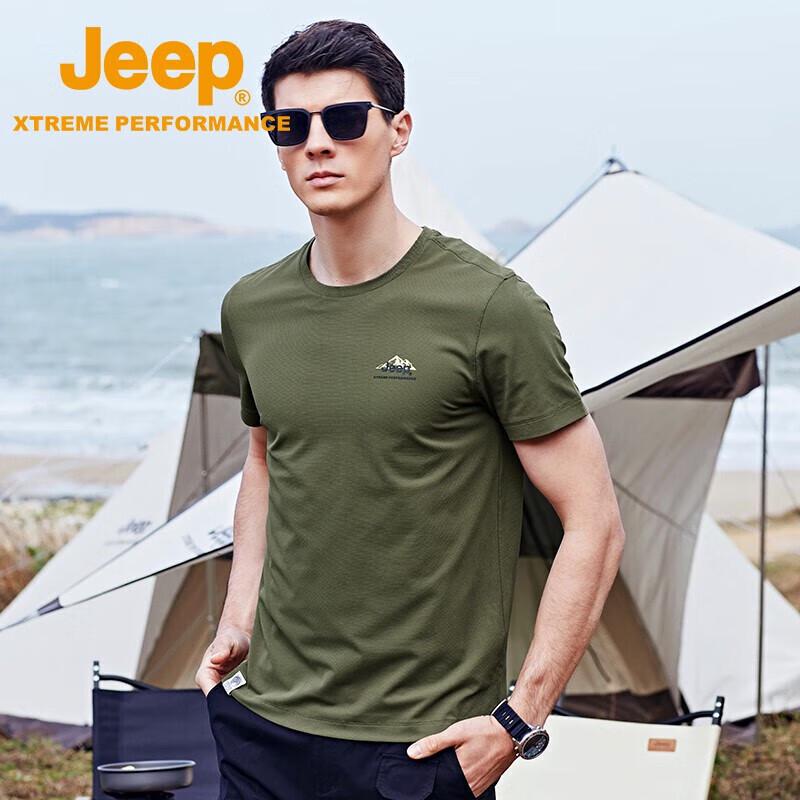 

JEEP Men s 2025 Round Neck Quick-Dry Breathable Short Sleeve T-Shirt 3XL/190