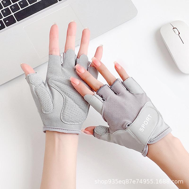 

Summer thin men s half-finger gloves cycling gloves barbell non-slip fitness gloves women s outdoor breathable sports gloves S