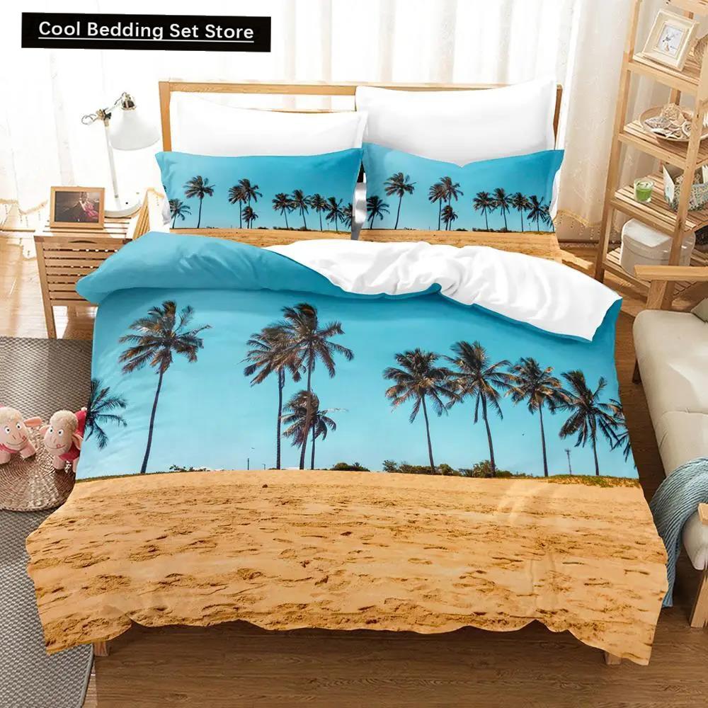 Comforter Natural Landscape Blue Sky Lawn Flower Double Queen King Size 2/3Pcs Polyester For Kids Teens Adults