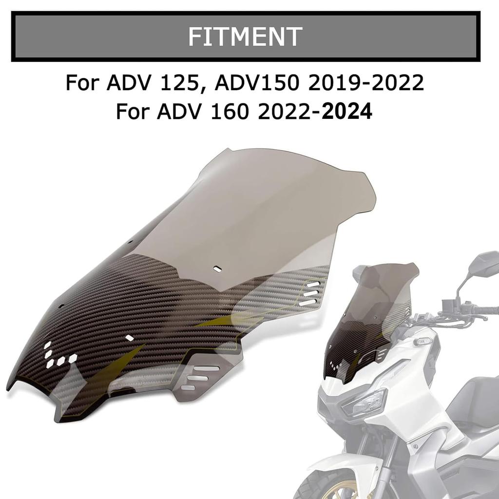Motorcycle Windscreen Front Fairing Windshield Panel for Honda ADV160 and PSLER® (2022-2023) ADV150/ADV125 (2019-2022) (Brown)
