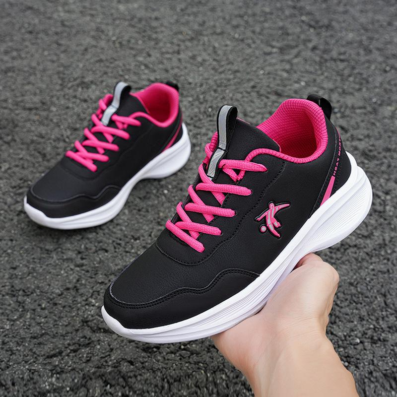 Joni Danlai Women's Shoes Spring New Leather Sneakers Women's Waterproof Women's Non-slip Shock-absorbing Leisure Travel Shoes