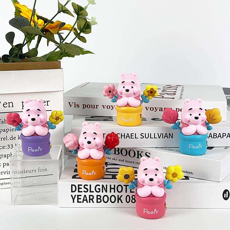 Adorable Winnie The Pooh Bear Creative Flower Pot Figurine Decorative Toy Model