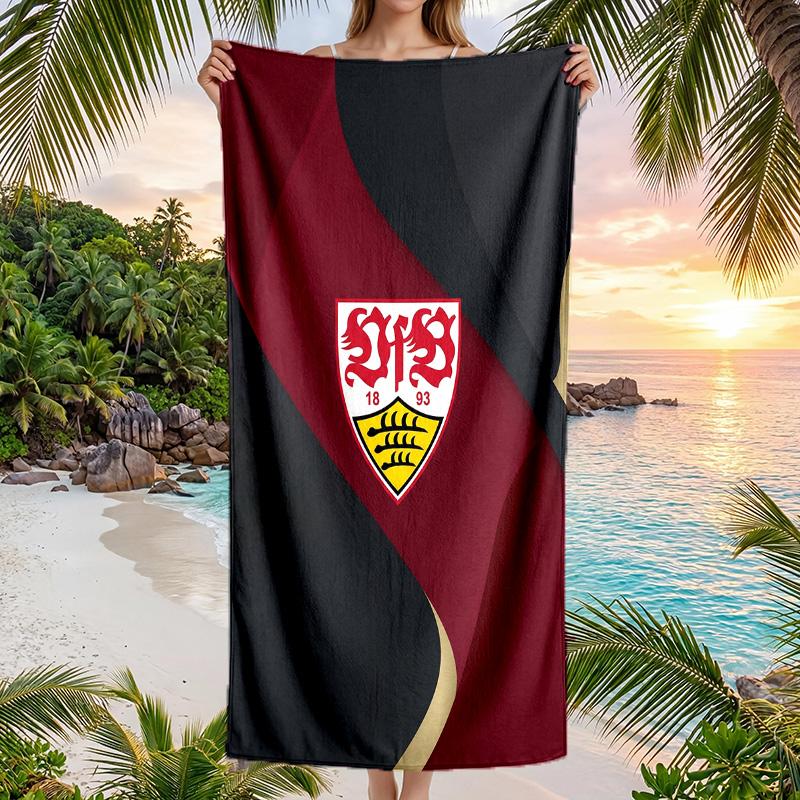 Asciugamano da Spiaggia Calcio VfB Stuttgart Morbida Microfibra Asciugamano Estivo Asciugatura Rapida Assorbente per Spiaggia Piscina Viaggio